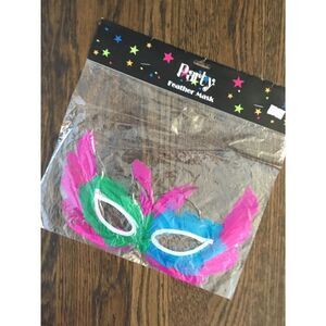 NEW Pink Blue Green Mardi Gras Party Halloween Mask One Size